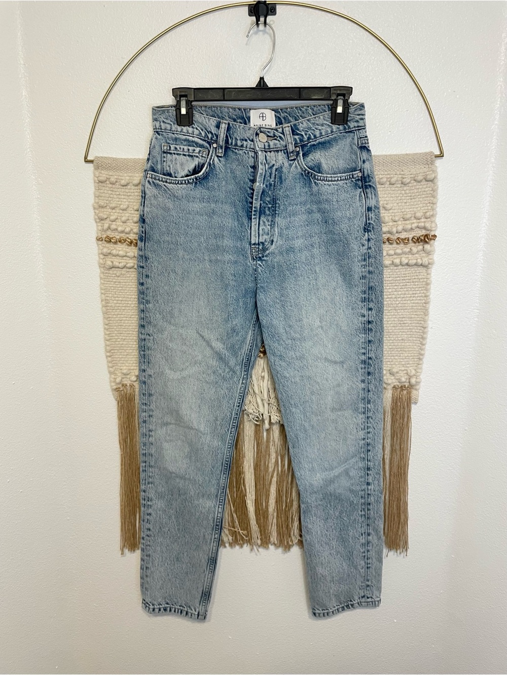 Anine Bing Sonya Jean Light Wash 27 Straight  Leg